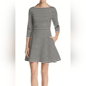 Kate Spade Broome Street Black & Cream Striped Dress XS